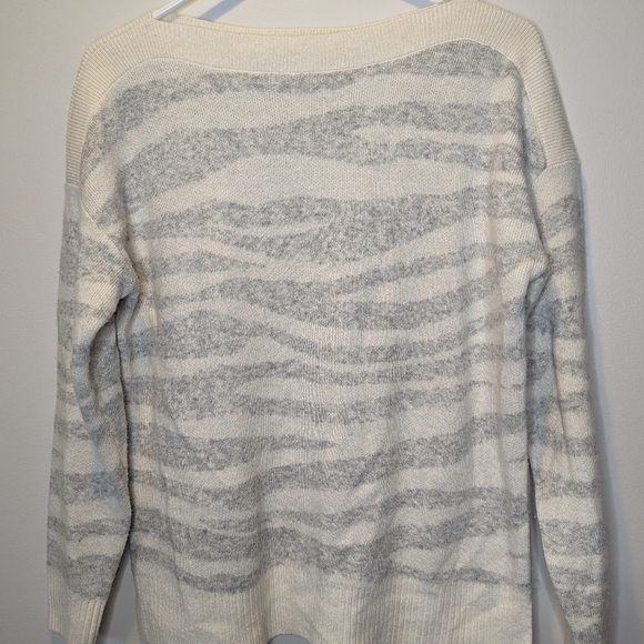 LOFT women's tunic oversized wool blend sweater cream gray Sz XS - Picture 4 of 11